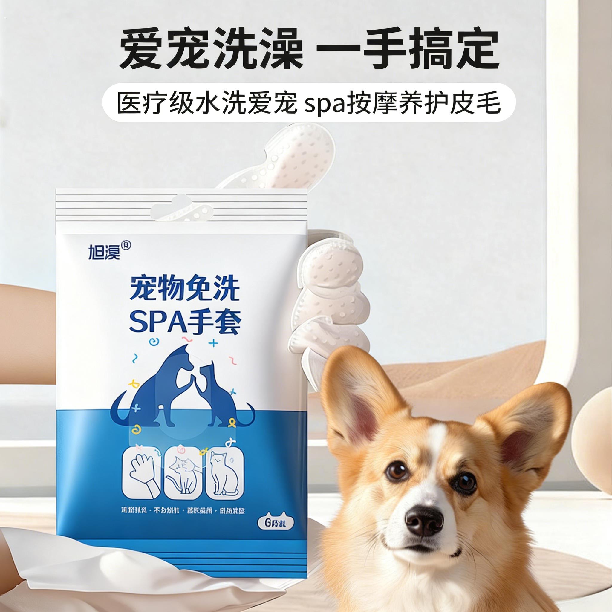 法国宠物通用免洗手套小猫洗澡便捷猫咪清洁猫湿巾专用狗狗小狗