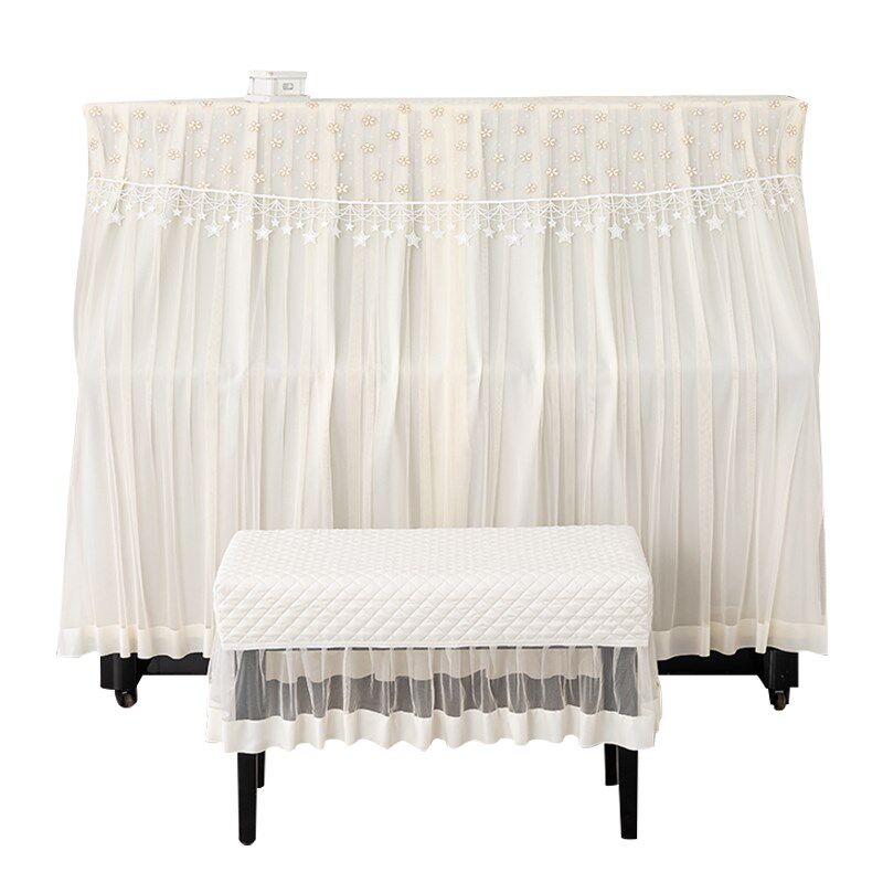 蕾丝高端防尘钢琴罩2024新款简约大气公主风钢琴全罩高级感盖巾布