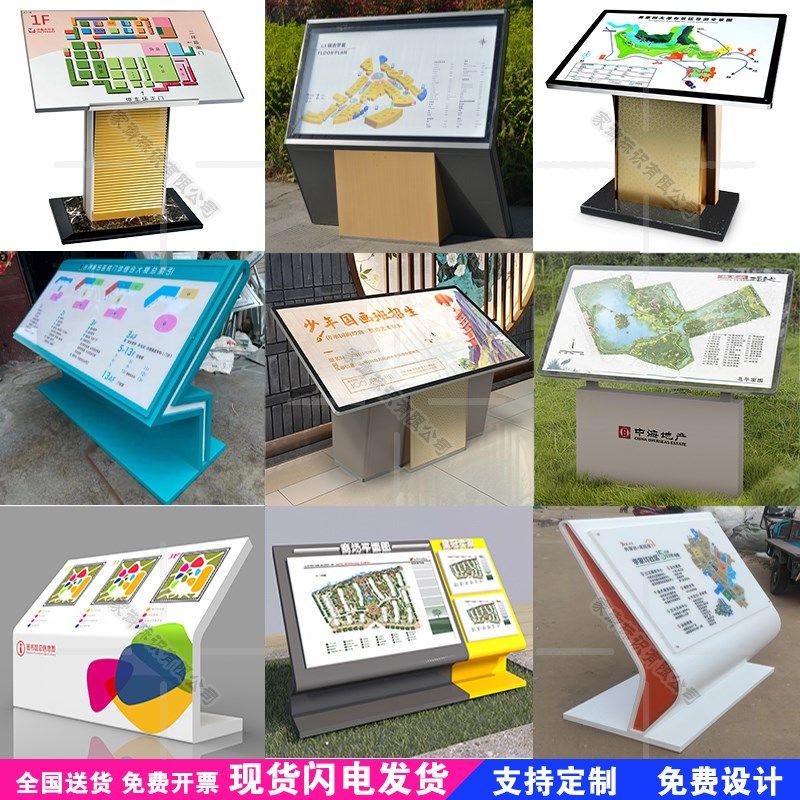 户外导览导向台小区指示牌大堂总平面图医院斜面导视商场楼层索引