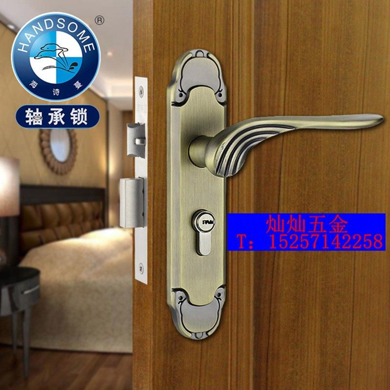 海诗蔓欧式室内卧室房间门锁木门青古铜色把手锁卫生间分体执手锁