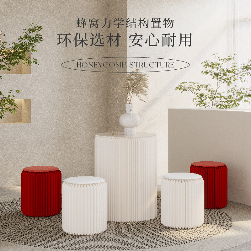 十八纸桌几套餐折叠收纳搭配茶几圆凳组合经济型家用省空间圆桌