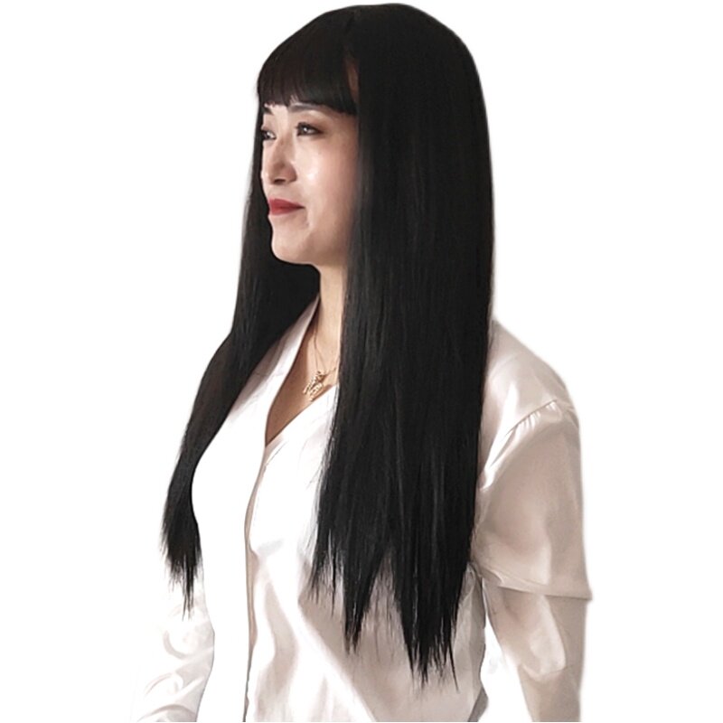 假发女长直发时尚显瘦假发女空气浏海黑风自然全头套式网红假发套