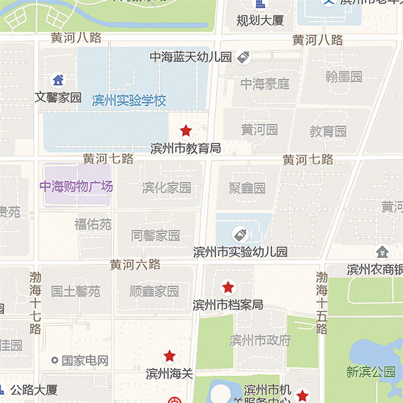 2024新款滨州市城区地图办公室挂图高清防水墙壁装饰实物推荐定制