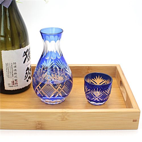 江户切子清酒杯手工吹制水晶玻璃日式清酒酒具公道壶商用家用酒杯