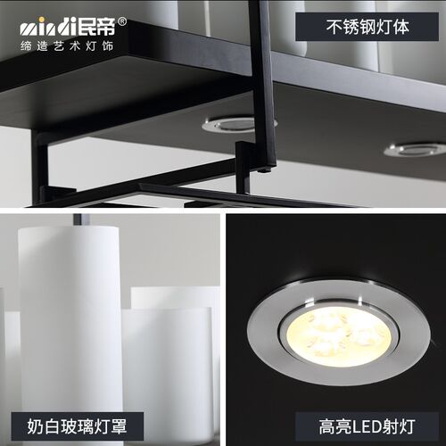 北欧灯具长形餐厅吊灯创意酒杯酒吧灯个性开放式厨房吧台烛台吊灯
