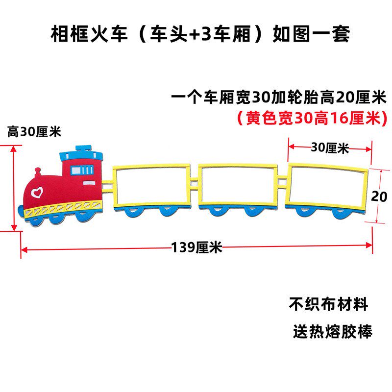 边框小火车装饰墙贴画儿童房幼儿园可贴照片小学教室黑板报文化墙
