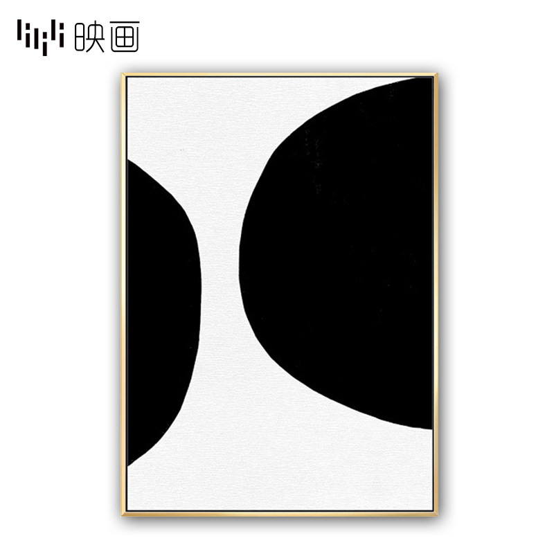 极简黑白装饰画沙发背景墙装饰室内壁画三联画墙画客厅挂画竖组合