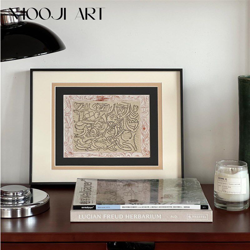随想】木吉中古客厅沙发背景墙装饰画高级感玄关卧室法式艺术挂画