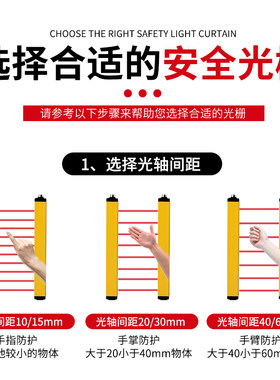 安全光幕传感器红外对射探测器安全光栅冲床保护器传感器护手保护