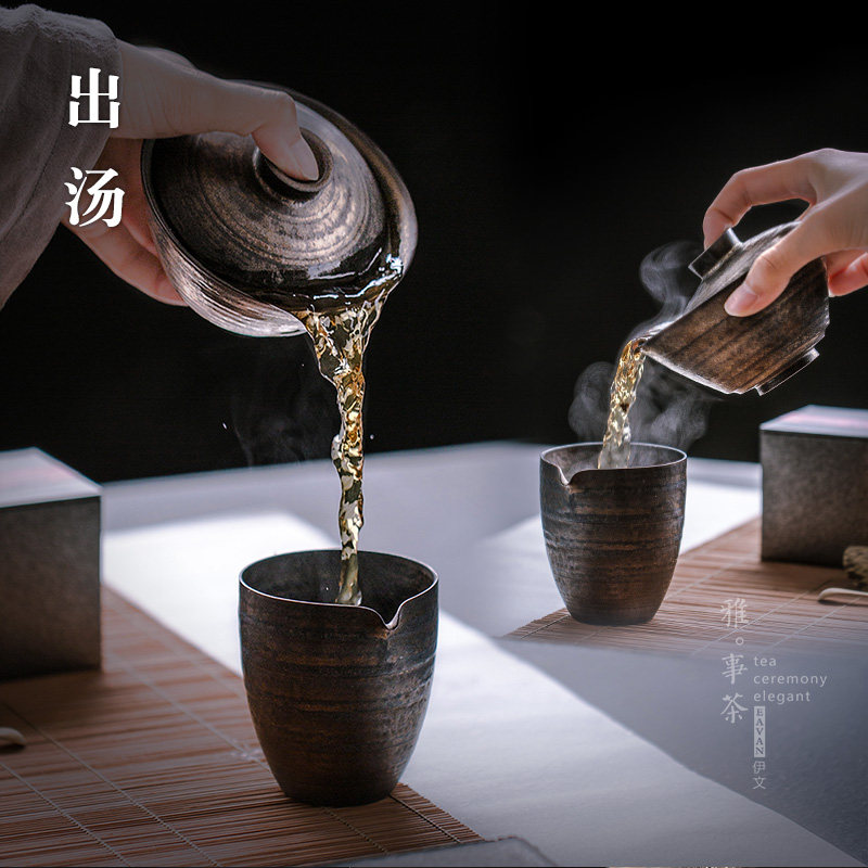 手作陶制三才盖碗套装简约功夫茶具套装泡茶整套套装茶壶茶杯套装