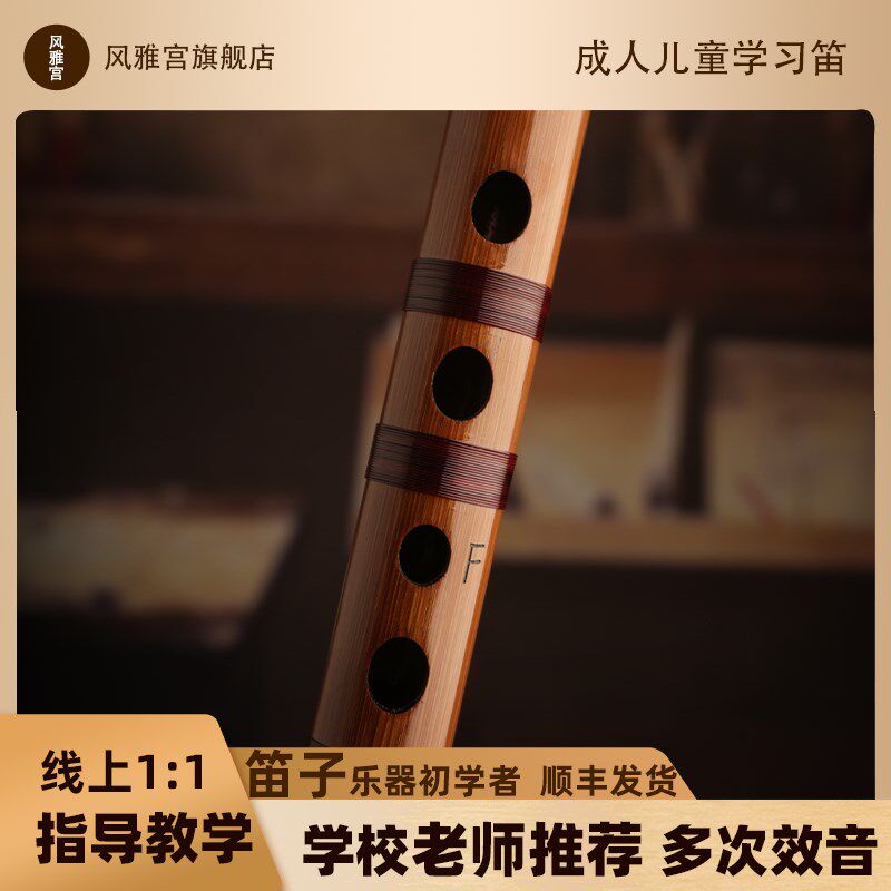 风雅宫成人儿童零基础入门DEFG初学苦竹横笛民族乐器笛子