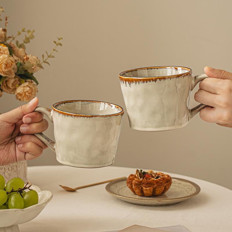 悠瓷 高颜值渐变马克杯复古窑变陶瓷杯喝水杯情侣对杯咖啡杯家用