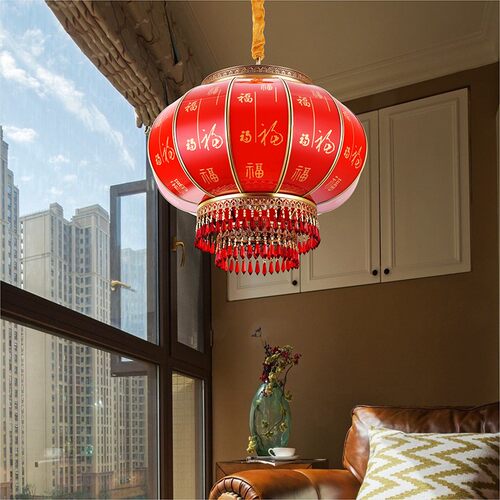 阳台灯笼吊灯过年铜制灯笼春节乔迁结婚灯笼大红元旦喜庆装饰灯笼