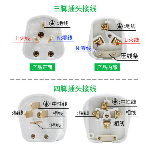 电源插头插座三脚10A16A25a热水器空调二三孔三相四线插头