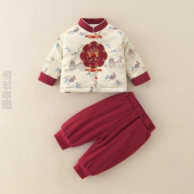 周岁服装男宝婴儿秋冬婴幼冬装喜庆唐装童装宝宝衣服生日国风冬季