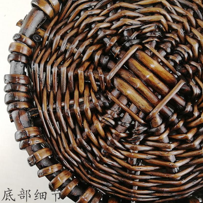 手工藤编垃圾桶篓化妆室卧室客厅纸篓柳编收纳整理编织筐篮小号