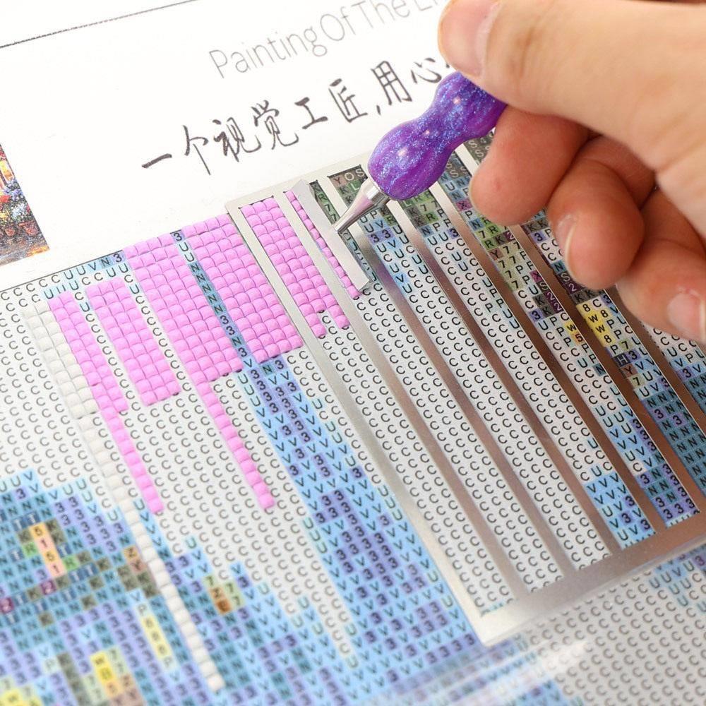 钻石画网尺点钻神器钻石绣娘手工贴钻专用十字绣通用不锈钢定位尺