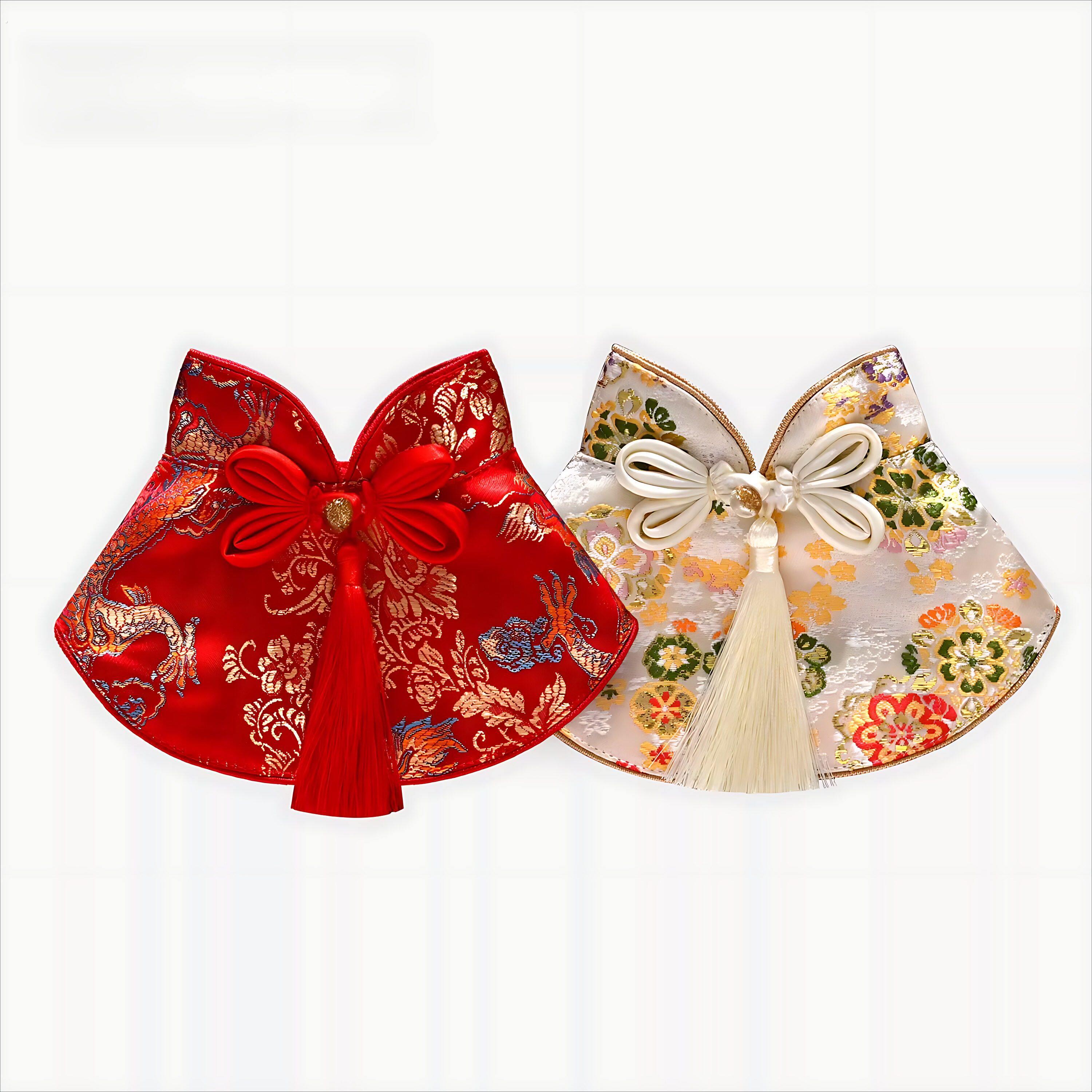 狗狗衣服宠物猫咪唐装斗篷泰迪婚礼服博美过年披肩小型犬中式汉服