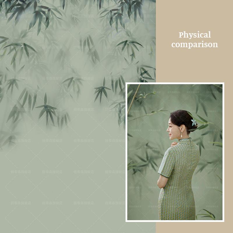 竹子竹影古风室内新款古风汉服摄影背景纸 照相馆汉服拍照古装背