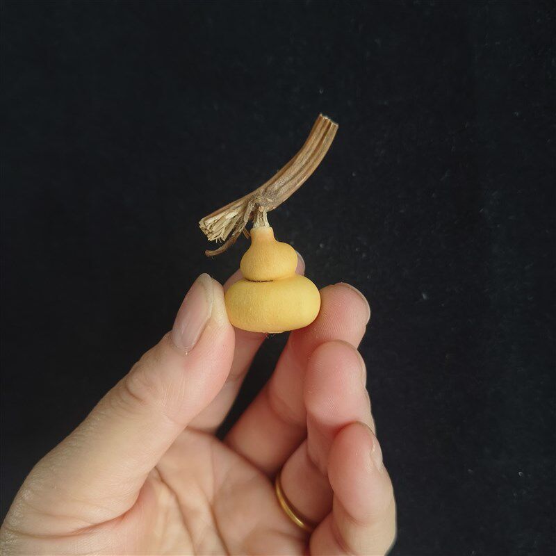 一物一图天然草里金钱袋子葫芦异形熊脸钱袋葫芦文玩盘玩手捻把件