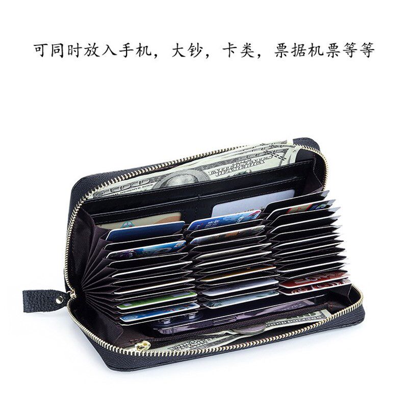 女士真皮大容量多功能卡包护照夹护照包拉链零钱包rfid卡片包收纳