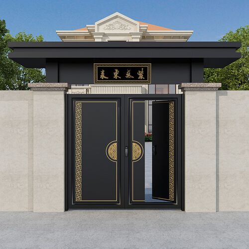 铝合金不锈钢大门庭院别墅门铁艺门户外花园门乡村自建房院子门楼