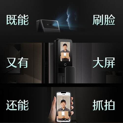 德施曼智能门锁猫眼大屏指纹锁密码锁全自动3D人脸识别大圣Q5FPRO