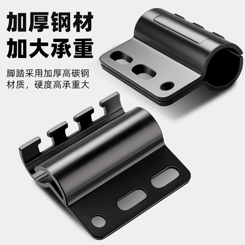 电瓶电动车护杠脚踏板两侧加宽保险杠脚蹬踏脚踩板前后座折叠加装