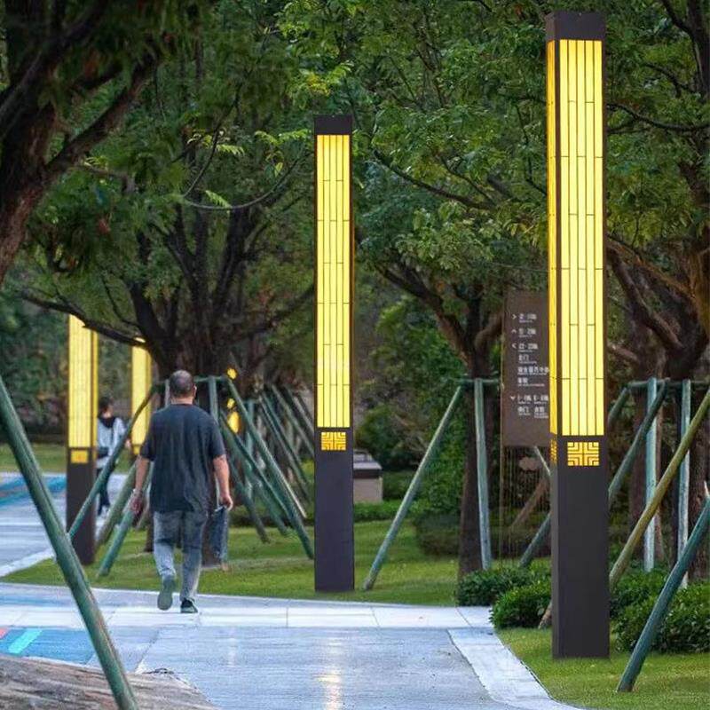 现代方形灯户外灯led方形景观灯柱3米太阳能庭院灯社区园林公园路