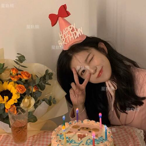 女孩男孩生日帽子场景布置装饰尖角帽粉色蝴蝶结毛毡帽拍照道具
