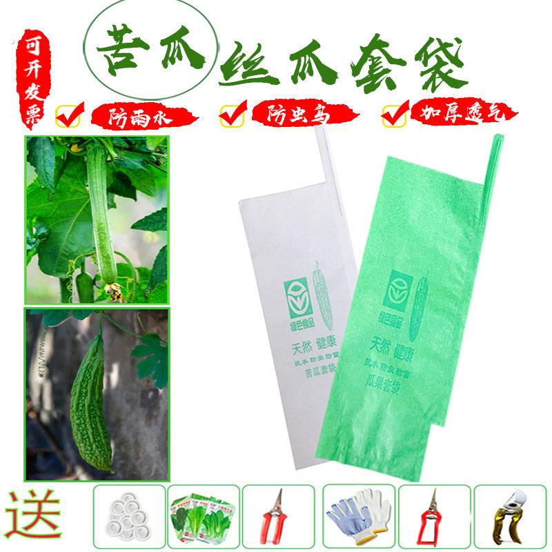 丝瓜套袋苦瓜专用套袋丝瓜袋防雨水防鸟防虫透气纯木浆纸白色黄瓜