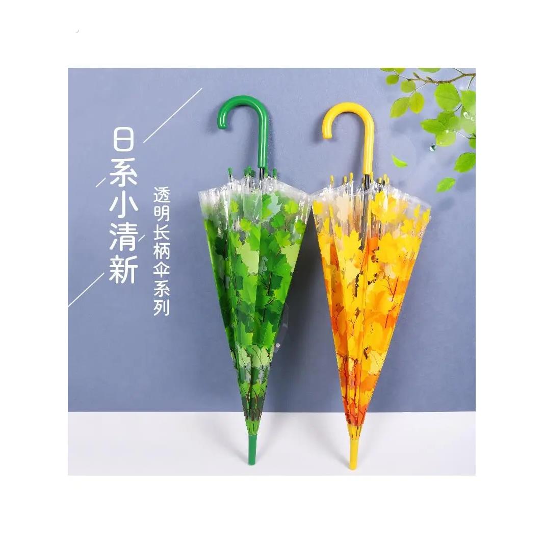 个性创意树叶透明伞小清新阿波罗伞长柄伞拱形枫叶雨伞蘑菇公主伞