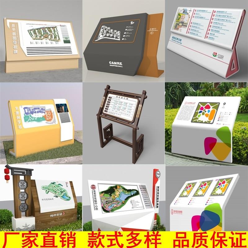 斜面导视牌楼层索引牌导览指向台平面总图广告牌导览台指示牌立式