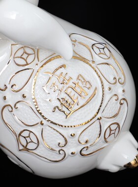 陶瓷可爱招财兔子摆件风水创意工艺品吉祥物生肖玉兔客厅饰品摆设