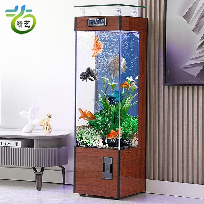 中小方形客厅家用超白玻璃鱼缸落地生态免换水循环水族箱2024新款