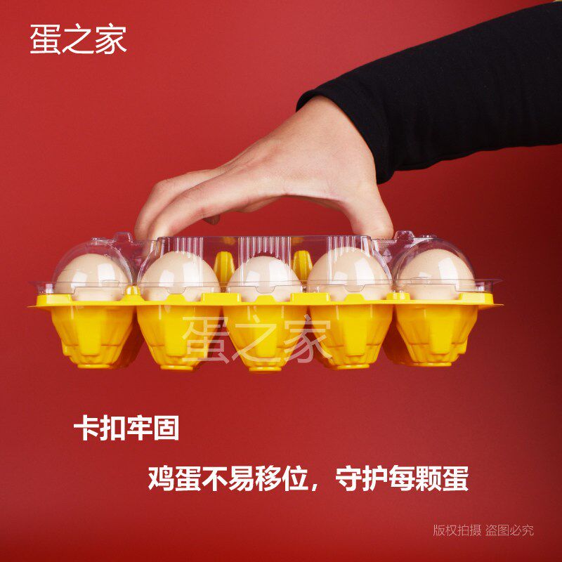 一次性塑料鸡蛋托15枚分离款黑色黄色加厚底盖分离鸡蛋包装礼品盒