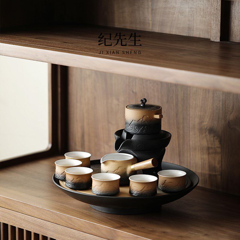 国潮高档自动泡茶壶功夫茶具套装家用客厅飘窗办公室店铺开业乔迁