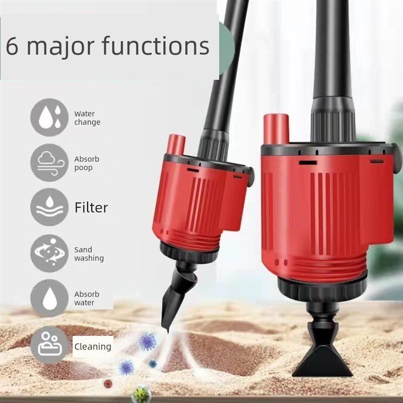 美国鱼缸电动换水器自动吸污泵吸便器吸水洗沙吸鱼粪器抽水泵