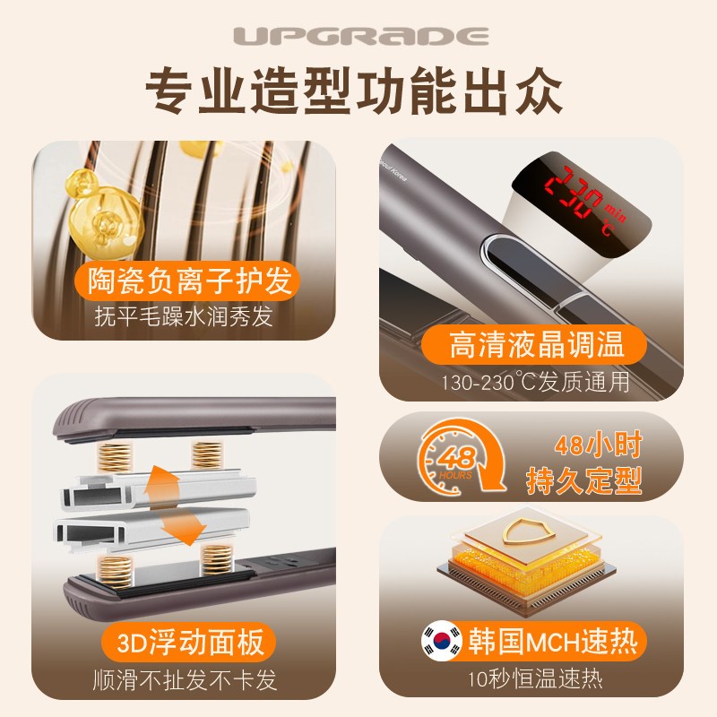 韩国直板夹负离子不伤发女熨板直发卷发两用夹板理发店专用卷发棒