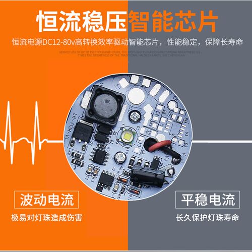 电动车灯泡摩托车led大灯12v48v60v超亮电瓶车射灯改装U5强光射灯