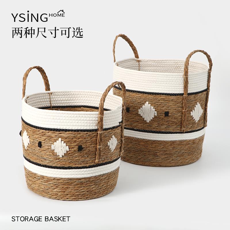 草编脏衣篓家用高级感ins风脏衣服收纳筐编织脏衣篮大容量洗衣篮