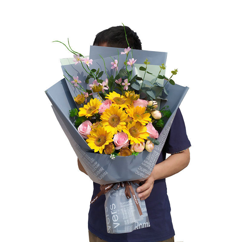 向日葵花束仿真手捧花中高考毕业季教师节送老师拍照礼仪简约花艺