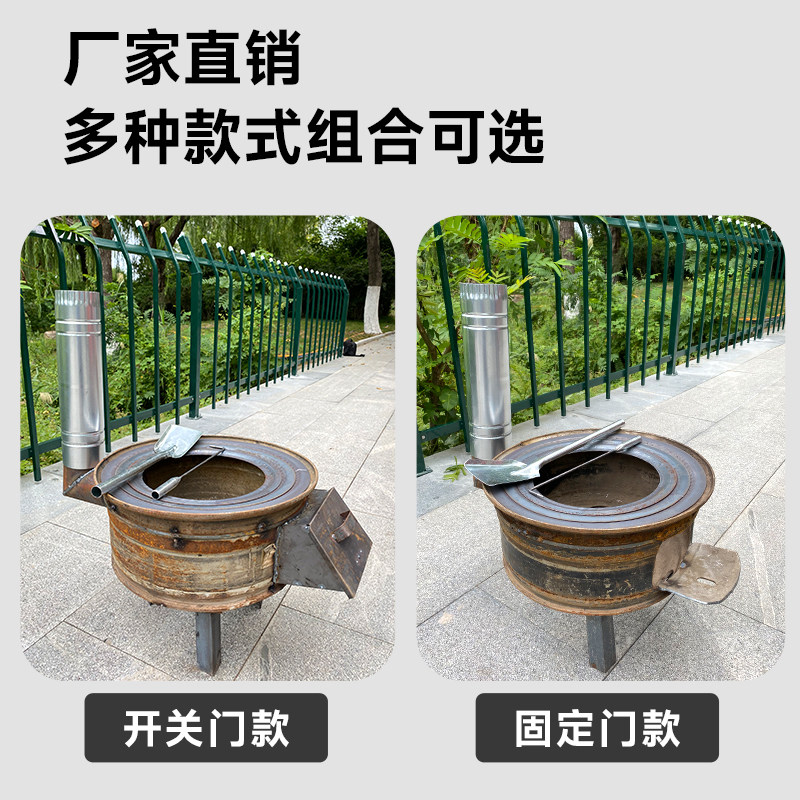 旧车轮毂改造木柴灶简易柴火炉农村院落木柴炉加厚地锅鸡柴火灶