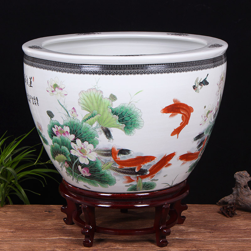 睡莲荷花盆缸水缸铁树盆景花盆种树大花盆特大号庭院陶瓷大号清仓