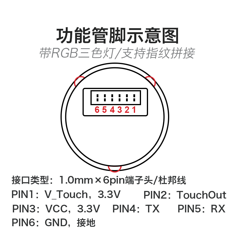 面阵式半导体指纹识别模块FPM383C 电容式触摸指纹门锁采集传感器