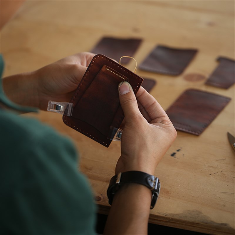 LEATHER森牛皮复古手工皮具diy卡包驾照包钱夹礼物材料包手缝自制