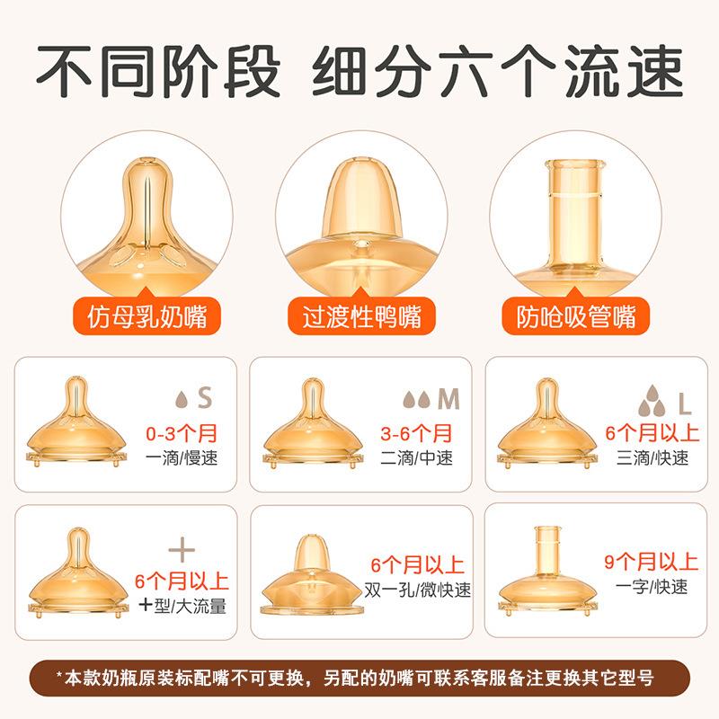 多爱婴贝奶瓶新生婴儿防胀气奶瓶宝宝防呛仿母乳婴幼儿0一6个月