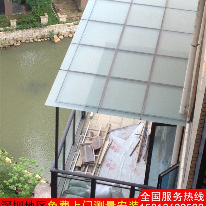 深圳断桥铝合金不锈钢夹胶钢化玻璃温室遮阳屋顶露台雨棚封阳台