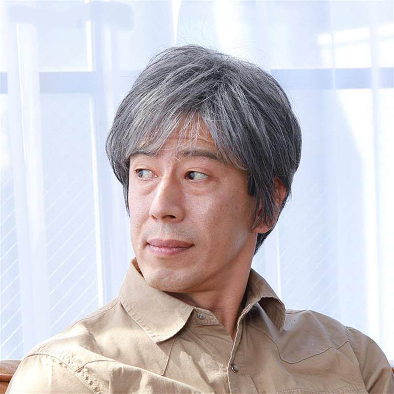 老头假发白发假发老爷爷头套男士假发白发短直发假发套演出假发