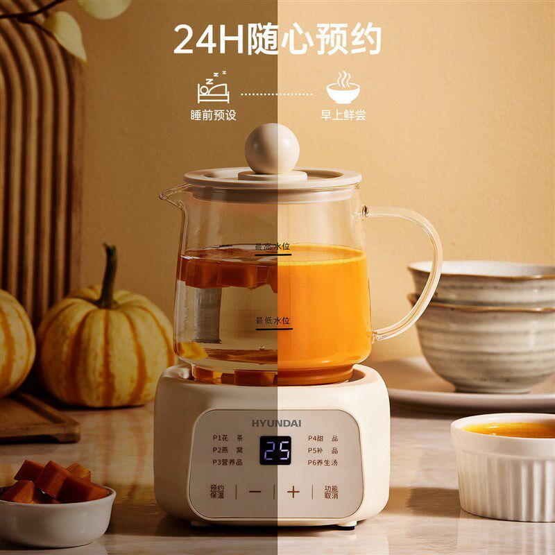 韩国全玻璃养生壶炖煮一体煮茶壶恒温壶家用2026新款小型烧水壶